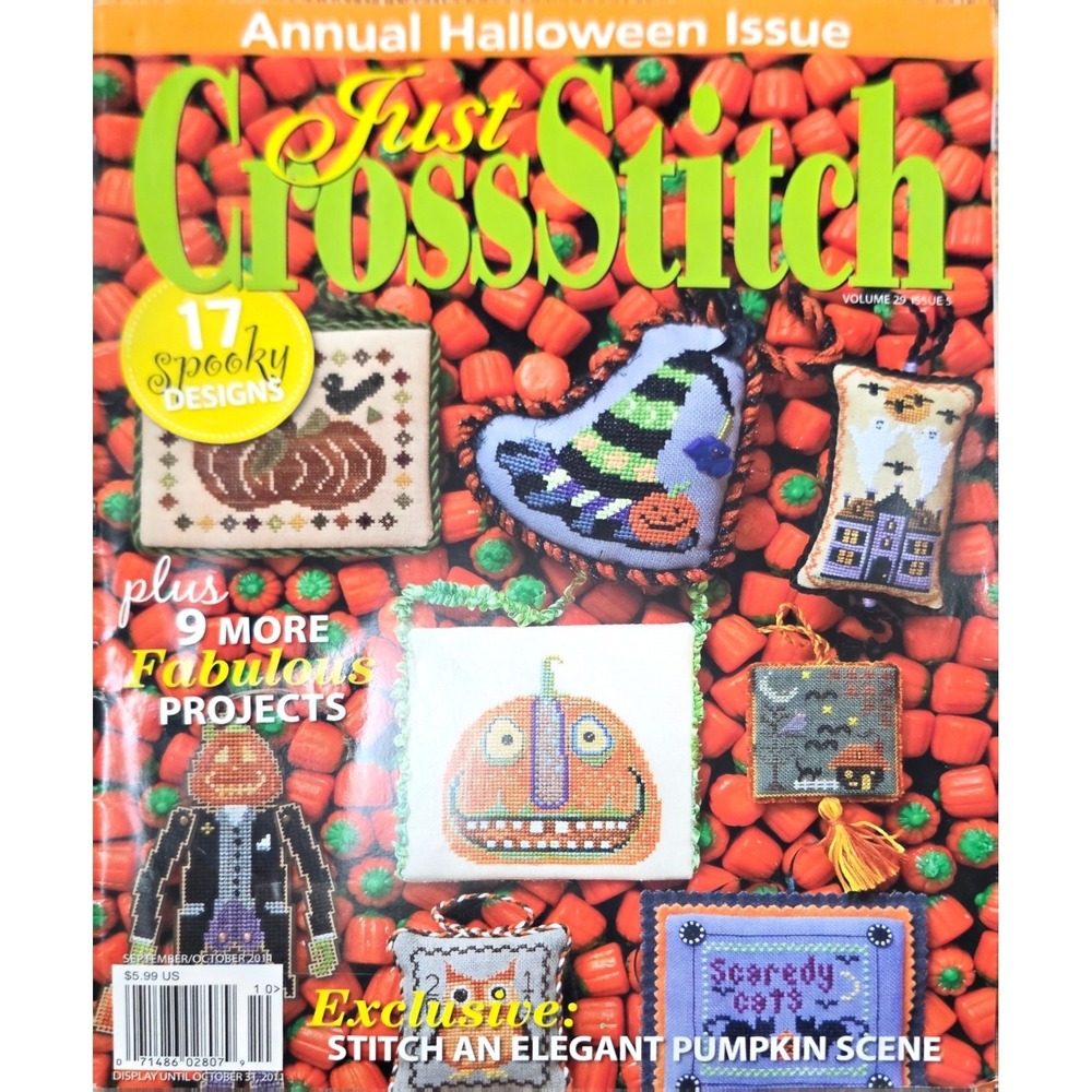 Just Cross Stitch Annual Halloween Issue 2011 ghosts pumpkin patterns